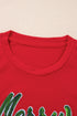 Festive Sequin Script Merry Christmas Graphic T-shirt
