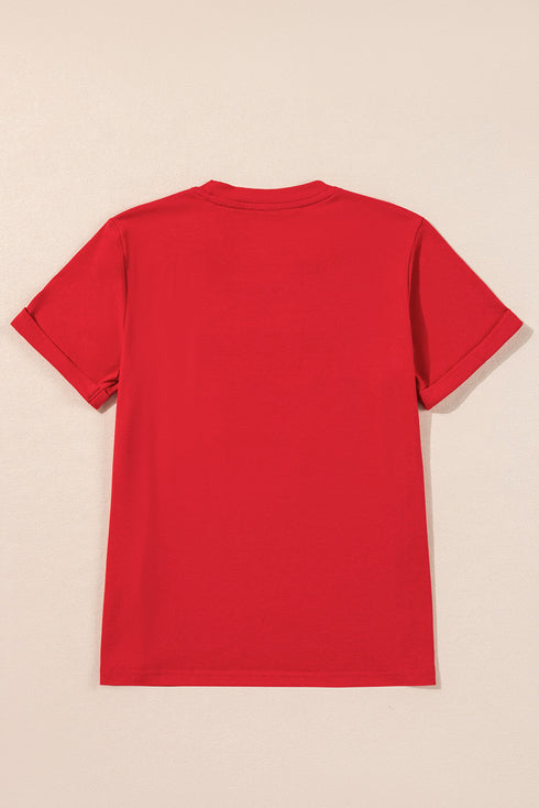 Festive Sequin Script Merry Christmas Graphic T-shirt