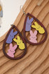 Festive Sequin Waterdrop Bunny Motif Hook Earrings