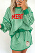 Festive Slogan Gingham Top And Skirt Two Piece Set