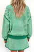 Festive Slogan Gingham Top And Skirt Two Piece Set