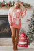 Festive Snowflake And Candy Cane Checkerboard Sweater Dress