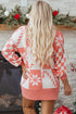 Festive Snowflake And Candy Cane Checkerboard Sweater Dress