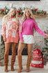 Festive Snowflake And Candy Cane Checkerboard Sweater Dress