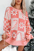 Festive Snowflake And Candy Cane Checkerboard Sweater Dress