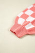 Festive Snowflake And Candy Cane Checkerboard Sweater Dress