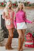 Festive Snowflake And Candy Cane Checkerboard Sweater Dress