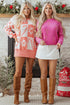 Festive Snowflake And Candy Cane Checkerboard Sweater Dress