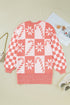 Festive Snowflake And Candy Cane Checkerboard Sweater Dress