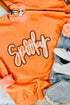 Festive Spooky Script Graphic Crew Neck Sweatshirt