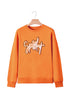Festive Spooky Script Graphic Crew Neck Sweatshirt