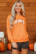 Festive Spooky Script Graphic Crew Neck Sweatshirt