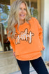 Festive Spooky Script Graphic Crew Neck Sweatshirt