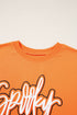 Festive Spooky Script Graphic Crew Neck Sweatshirt