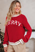 Festive Text Graphic Crew Neck Pullover Sweater