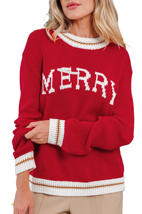 Festive Text Graphic Crew Neck Pullover Sweater