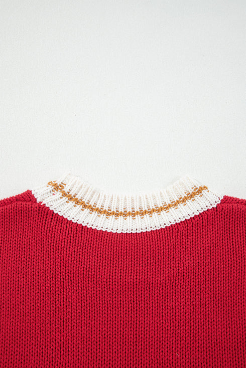 Festive Text Graphic Crew Neck Pullover Sweater