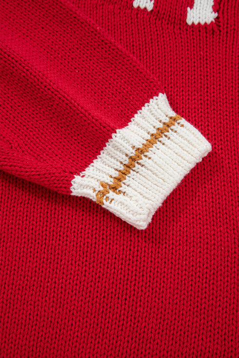 Festive Text Graphic Crew Neck Pullover Sweater