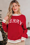 Festive Text Graphic Crew Neck Pullover Sweater