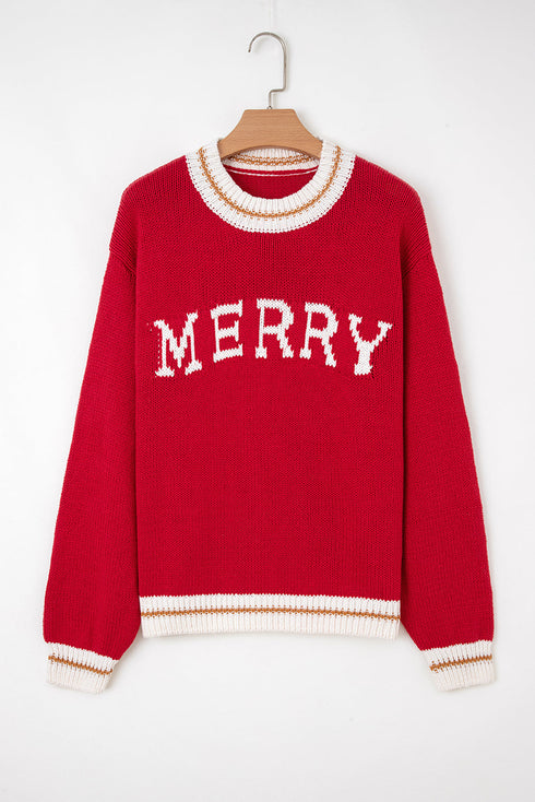 Festive Text Graphic Crew Neck Pullover Sweater