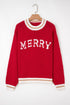 Festive Text Graphic Crew Neck Pullover Sweater