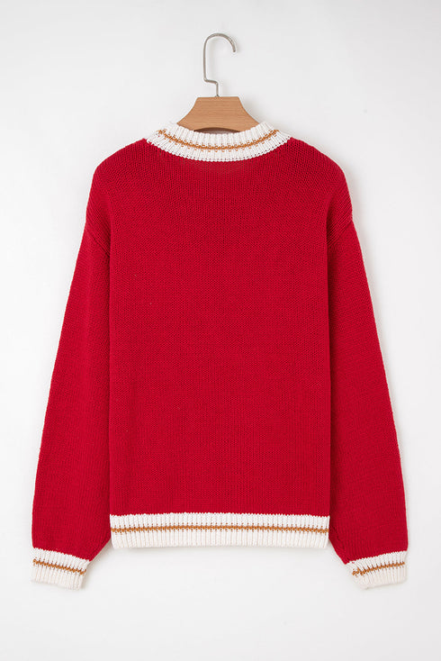 Festive Text Graphic Crew Neck Pullover Sweater