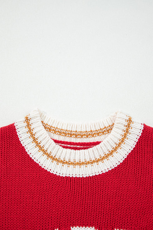 Festive Text Graphic Crew Neck Pullover Sweater