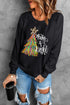 Festive Tree Graphic Print Long Sleeve Crew Neck Sweatshirt