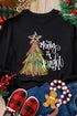 Festive Tree Graphic Print Long Sleeve Crew Neck Sweatshirt
