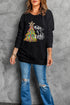 Festive Tree Graphic Print Long Sleeve Crew Neck Sweatshirt