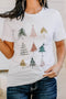 Festive Tree Graphic Short Sleeve Crew Neck Tee