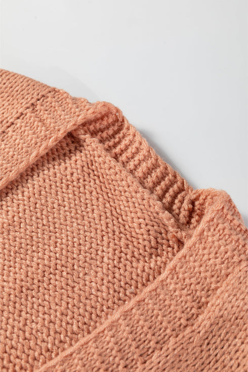 Festive Tree Motif Open Front Knit Cardigan