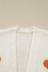 Festive Tree Motif Open Front Knit Cardigan