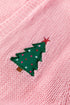 Festive Tree Motif Open Front Knit Cardigan