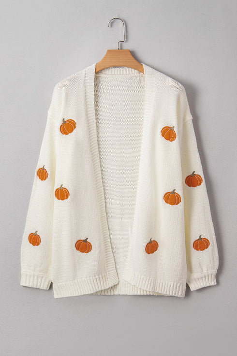 Festive Tree Motif Open Front Knit Cardigan