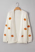 Festive Tree Motif Open Front Knit Cardigan