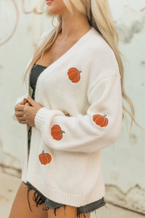 Festive Tree Motif Open Front Knit Cardigan