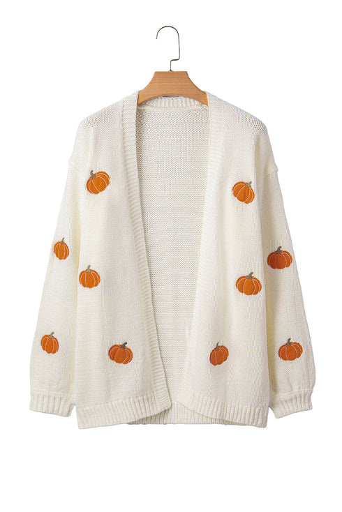 Festive Tree Motif Open Front Knit Cardigan