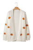 Festive Tree Motif Open Front Knit Cardigan