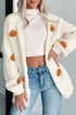 Festive Tree Motif Open Front Knit Cardigan