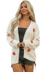 Festive Tree Motif Open Front Knit Cardigan
