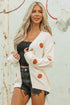 Festive Tree Motif Open Front Knit Cardigan