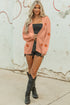 Festive Tree Motif Open Front Knit Cardigan