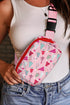 Festive Tree Print Buckle Strap Canvas Sling Bag