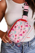 Festive Tree Print Buckle Strap Canvas Sling Bag