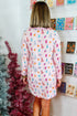 Festive Tree Print Long Sleeve Button Down Sleep Dress