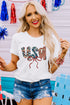 Festive USA Letter Bow Graphic Summer Tee