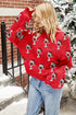 Festive Wine Glass Graphic Print Pullover Sweater