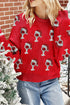 Festive Wine Glass Graphic Print Pullover Sweater