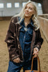 Polyester Stars Pattern Long Sleeve Shift Cardigan